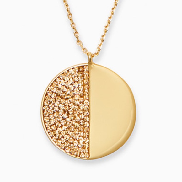 New ♠️ Kate Spade Pave Mod Scallop Pendant - Picture 1 of 4